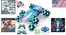 Load image into Gallery viewer, Remote Control 8-Wheel Stunt Car with Gesture Control &amp; Lights for Kids