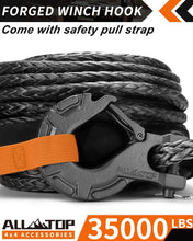 Load image into Gallery viewer, Reinforced 35000lbs Synthetic Winch Rope Kit with Sliding Protection - 76ft Long
