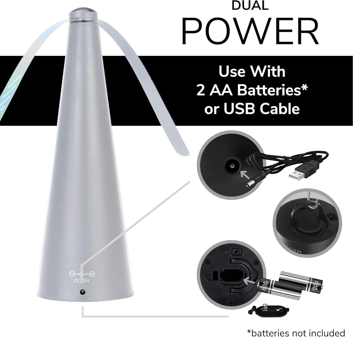 Fly Deterrent Table Fan - Stylish & Durable Outdoor Dining Essential - 2 Pack