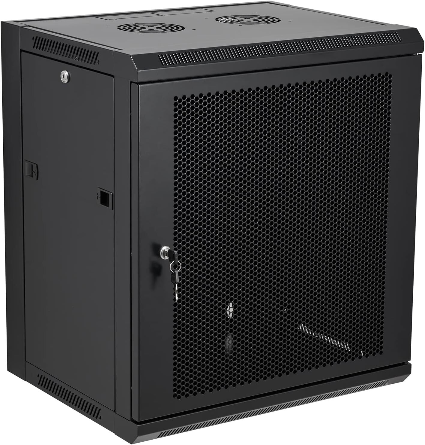12U Wall Mount Server Cabinet with Locking Door for Secure Network Storage