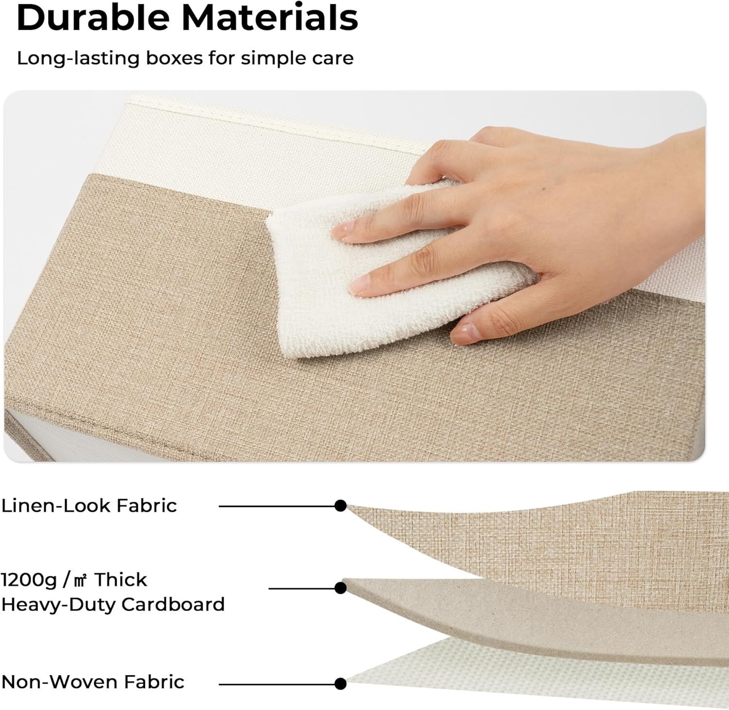 Functional Jumbo Storage Bins with Lids - 3-Pack Khaki & Ivory Storage Solution