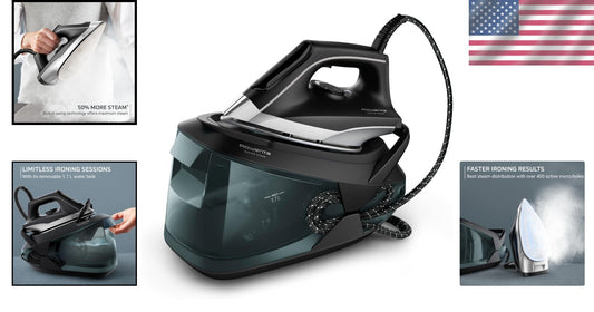 Powerful Iron Steamer with Continuous Steam Technology & Safe-Care Features