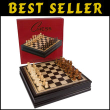 Load image into Gallery viewer, Sophisticated Inlaid Chess Board Game with 32 Weighted Wooden Pieces - 18 Inches