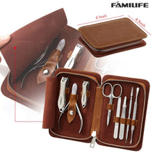 Load image into Gallery viewer, Ergonomic 8-Piece Manicure Kit for Men with Travel Case - Ultimate Grooming Gift