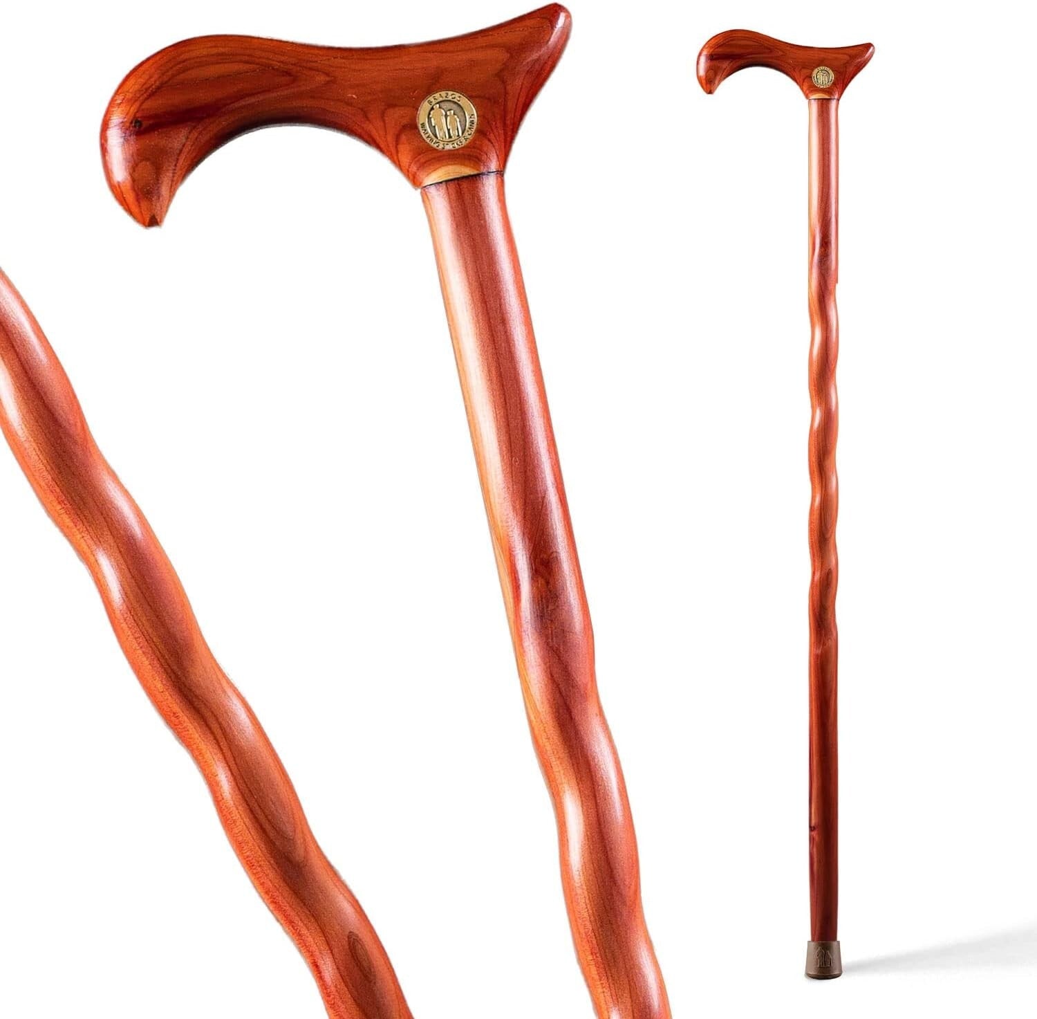 Derby Style Handcrafted Cedar Cane, 34-Inch - Lightweight & Stylish Mobility Aid
