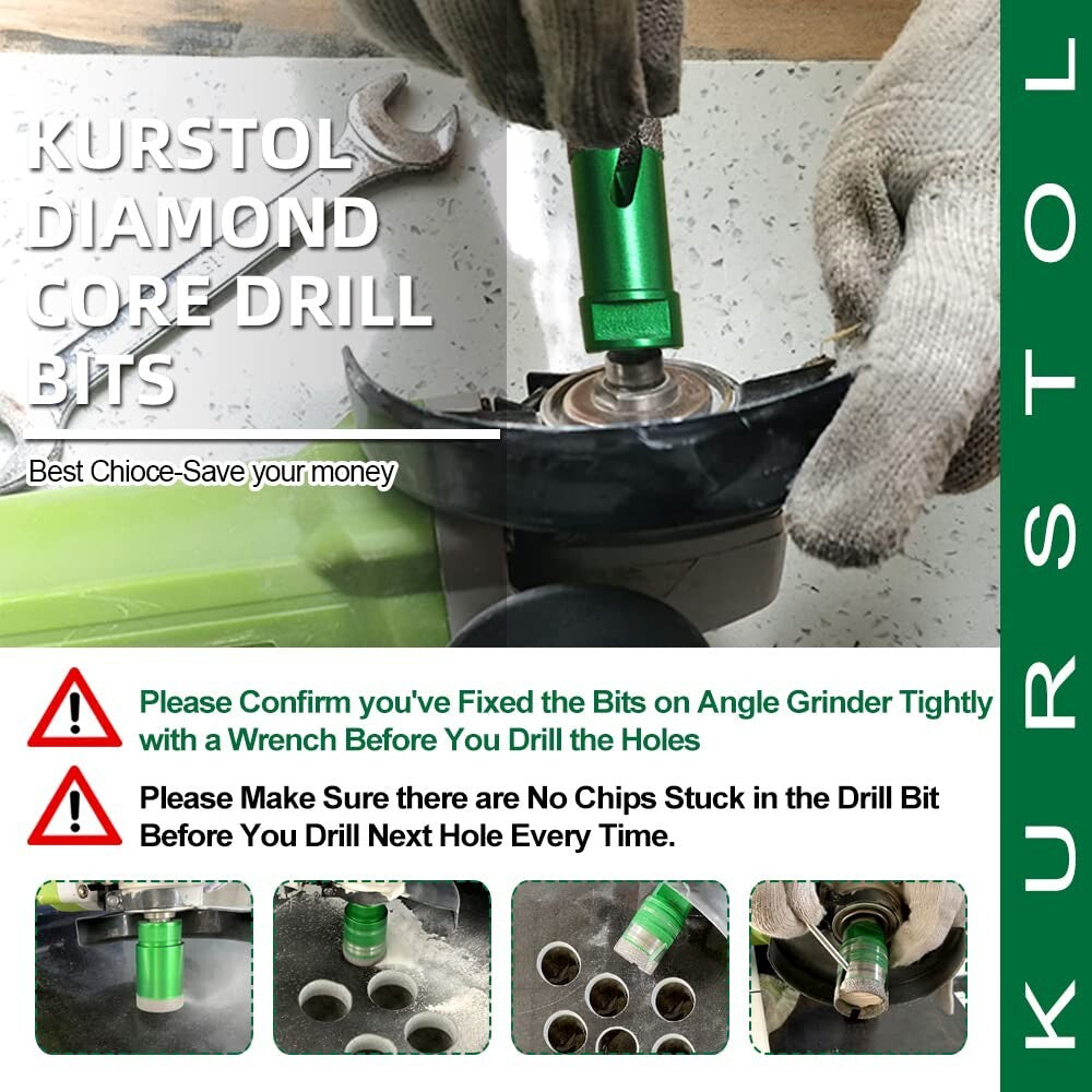 Complete Diamond Core Drill Set - Ideal for Marble, Granite, and Porcelain
