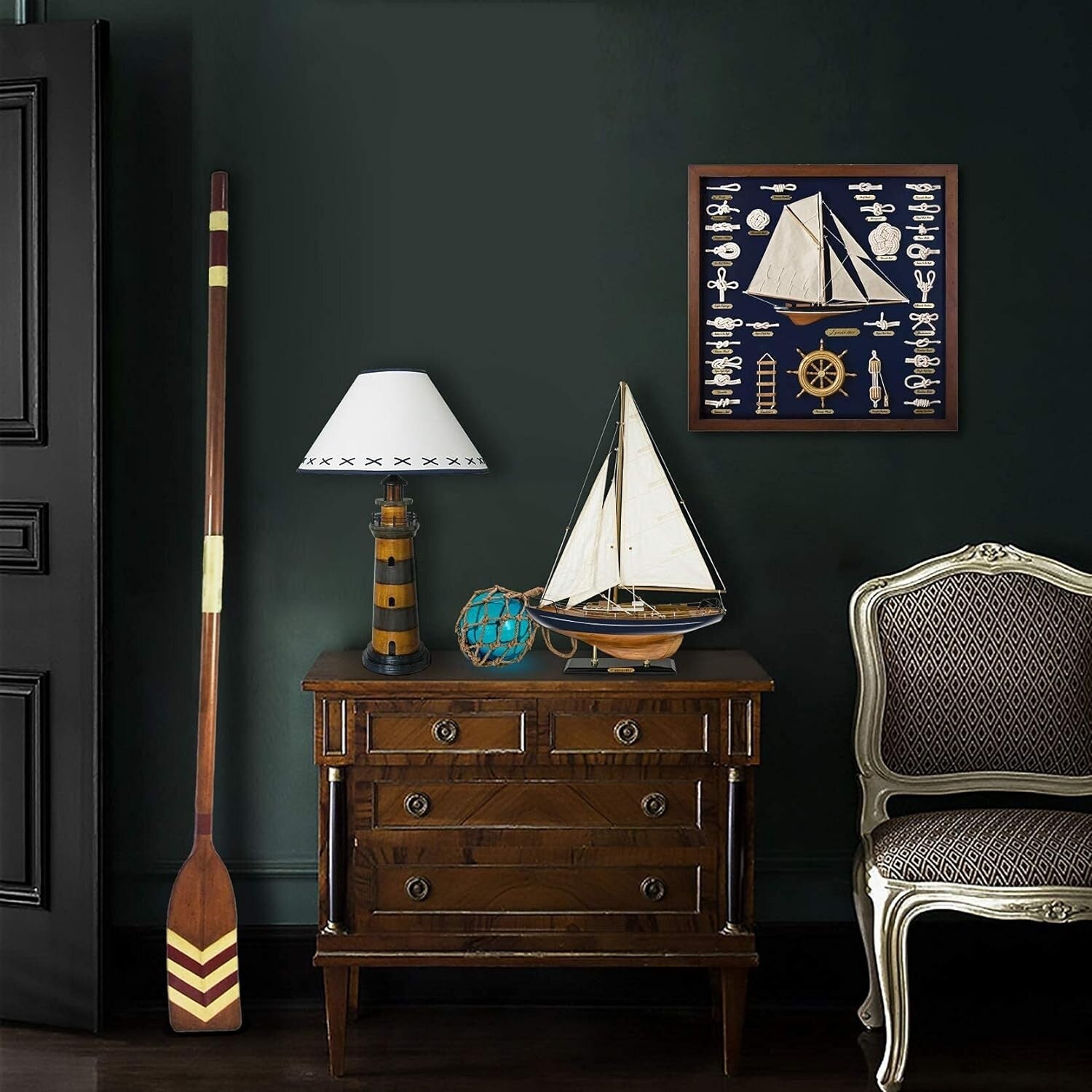 Beautifully Detailed Large Wooden Sailboat Model with Assembly Instruction