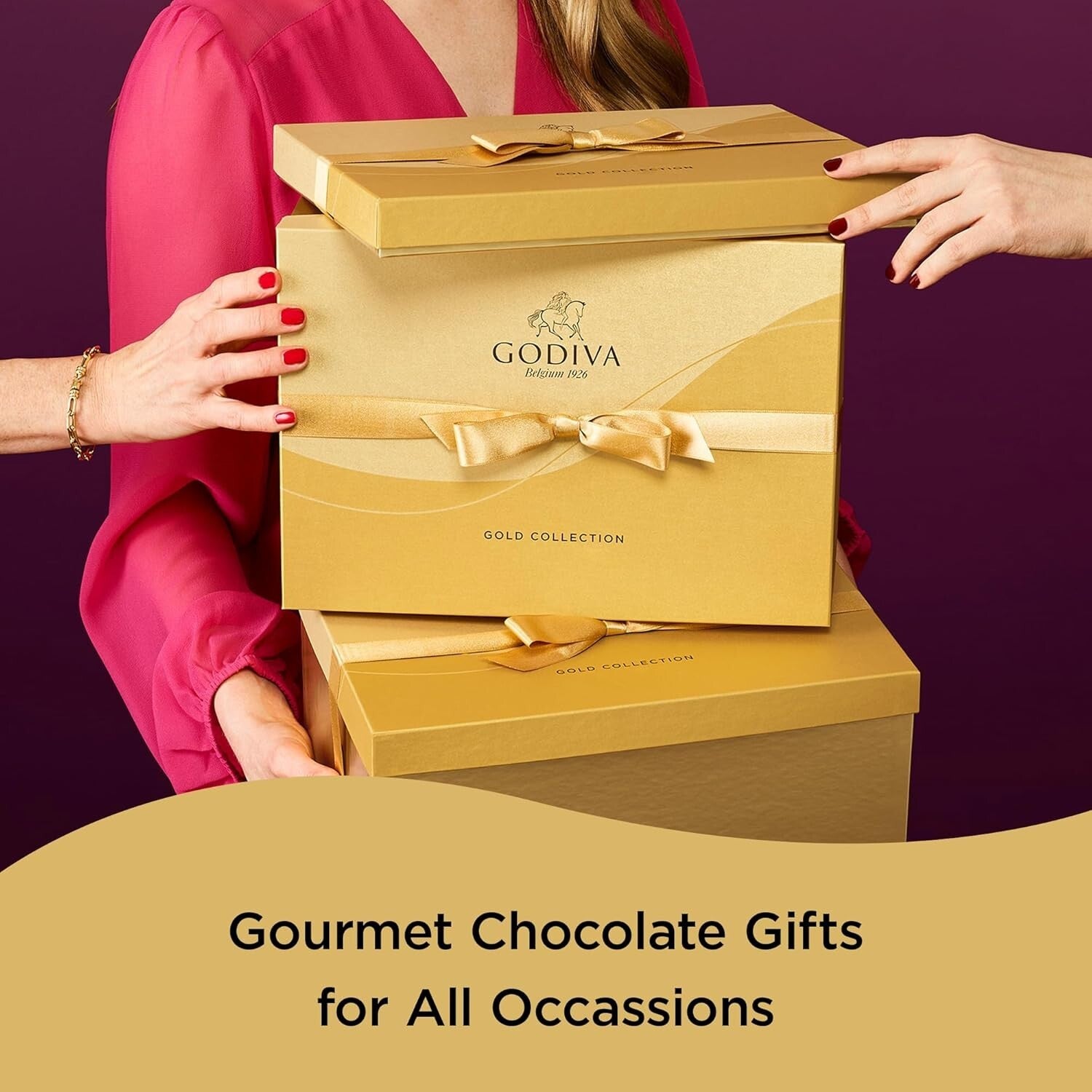 Luxury 18-Piece Gourmet Chocolate Gift Box with Gold Ribbon - Godiva Delights