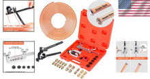 Load image into Gallery viewer, Flexible 3/16" Brake Line with Fittings &amp; Comprehensive Flaring Tool Kit - 25 FT