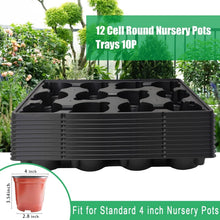Load image into Gallery viewer, Gardener’s 12 Cell Plant Trays with Drainage - Perfect for 4 Inch Nursery Pots
