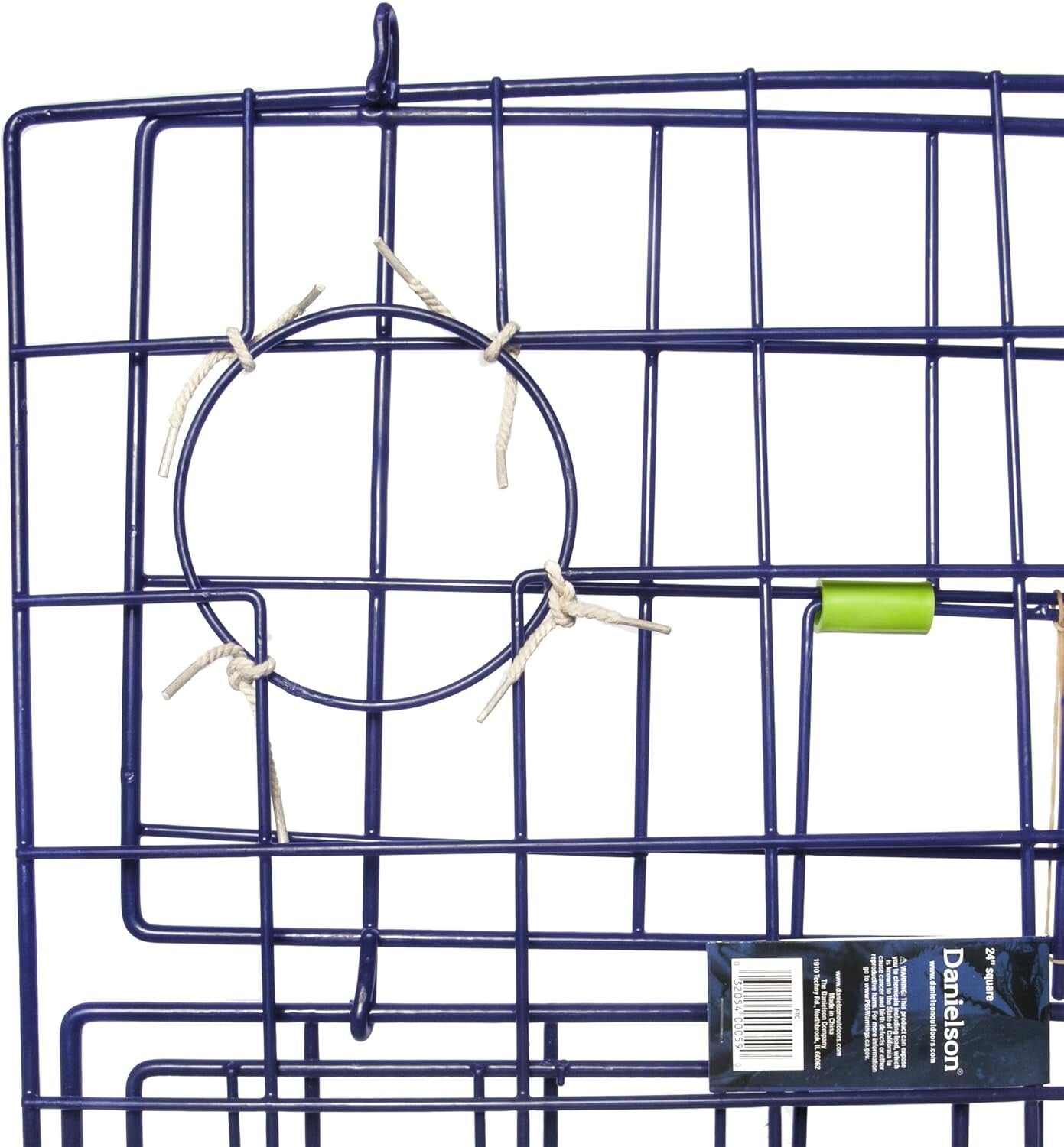Blue 24-Inch Foldable Crab Trap with Marine-Grade Wire for Fishing Enthusiasts