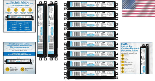 10-Pack Instant Start Electronic Fluorescent Ballast for F32T8 Lamps (120-277V)