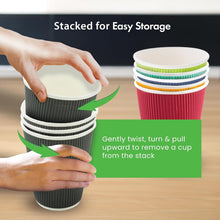 Load image into Gallery viewer, Leakproof 4oz Ripple Insulated Yellow Coffee Cups - 500 Count Value Pack