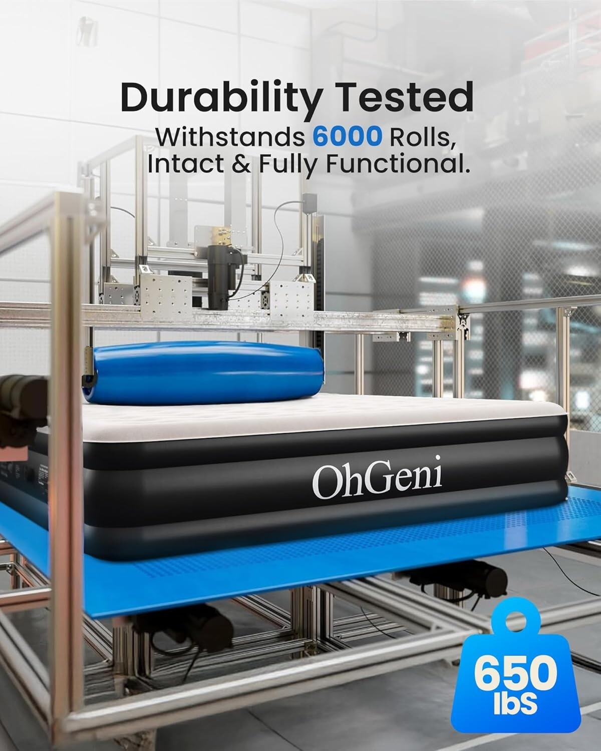 18” King Air Mattress with Built-in Pump - Foldable & Space-Saving Solution