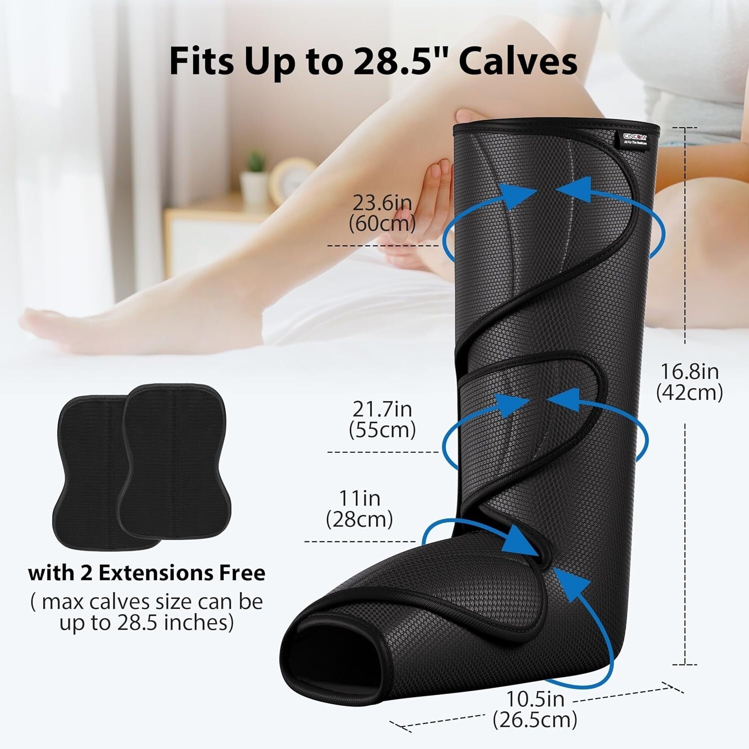 Portable Leg & Foot Massager for Improved Circulation, Swelling Relief & Gifting