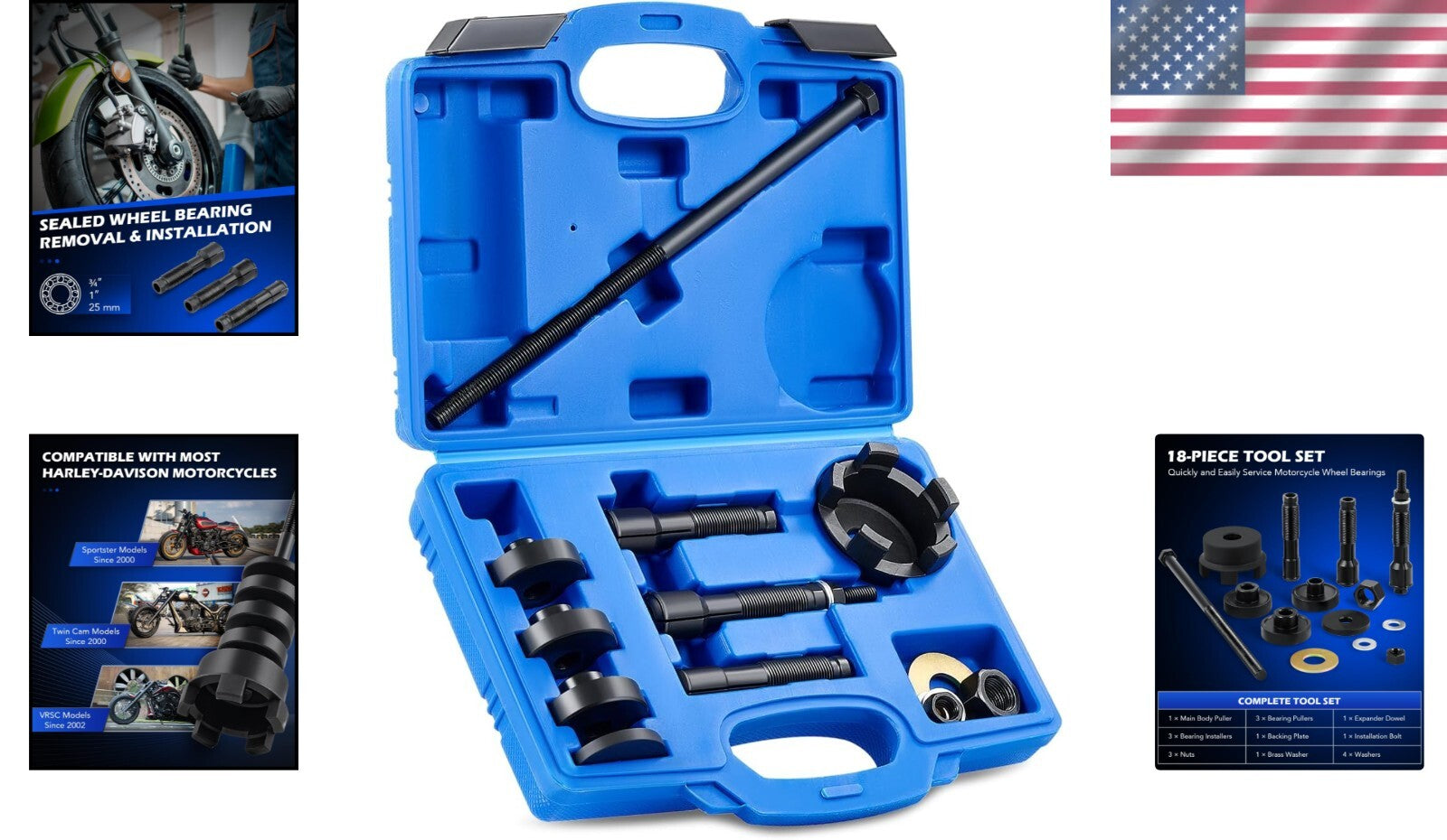 Complete Wheel Bearing Maintenance Kit for Harley Davidson Motorcycles 2000-2020