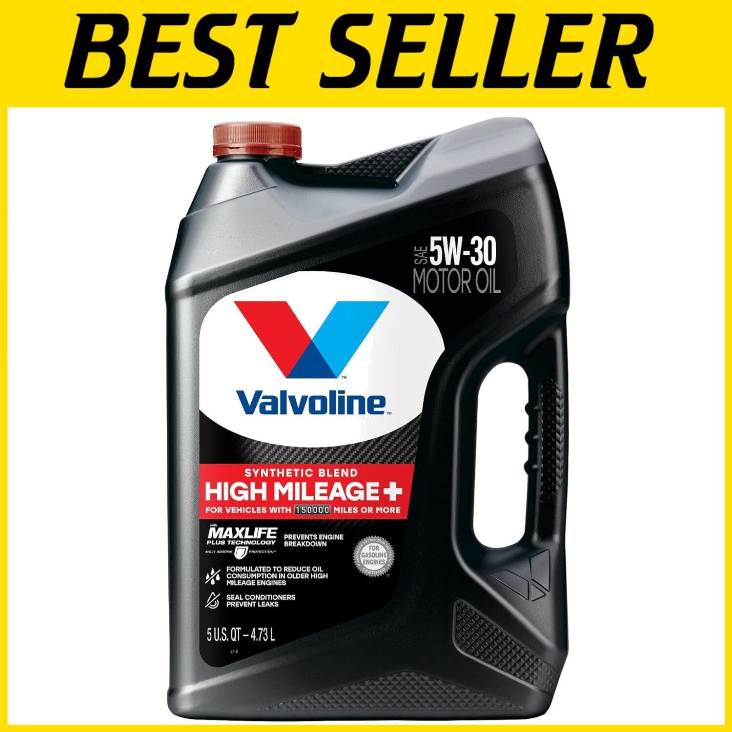 Performance-Crafted 5QT SAE 5W-30 Motor Oil with Detergents for Cleaner Engines