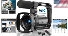 Load image into Gallery viewer, 5K Video Camera with 48MP Resolution &amp; Night Vision for YouTube Vlogging