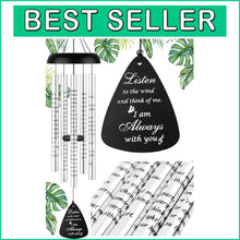 Load image into Gallery viewer, Elegant 36'' Memorial Wind Chimes with Healing Poem - Perfect for Grief Support