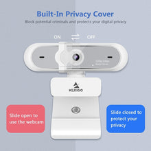 Load image into Gallery viewer, USB 1080P Webcam with Dual Microphones, Autofocus &amp; Built-In Privacy Cover