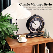 Load image into Gallery viewer, Classic Black and Gold 10-Inch Silent Desk Clock - Ideal Living Room Accent