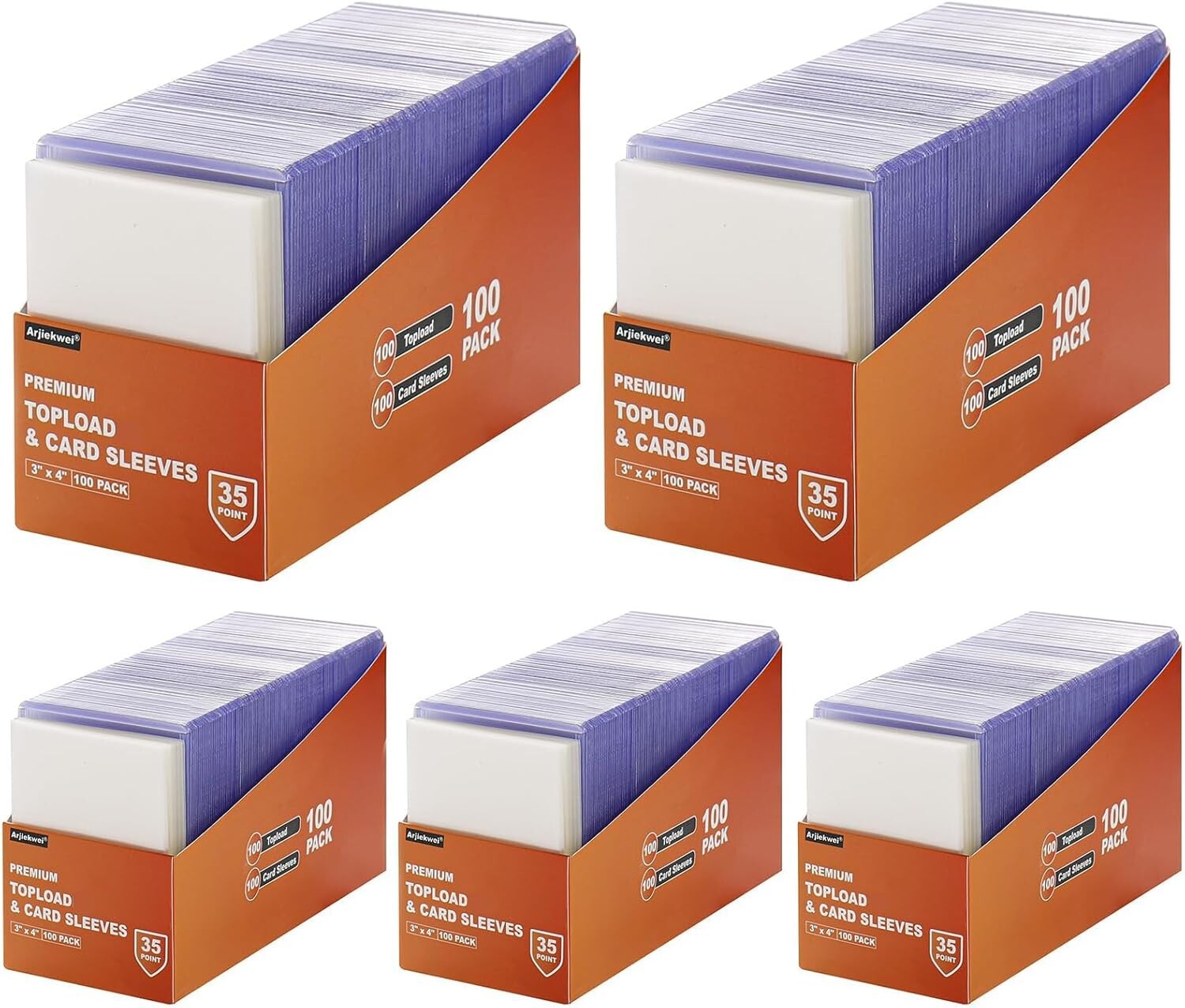 500 Hard Plastic & 500 Soft Card Sleeves - Clear Protectors for Every Card