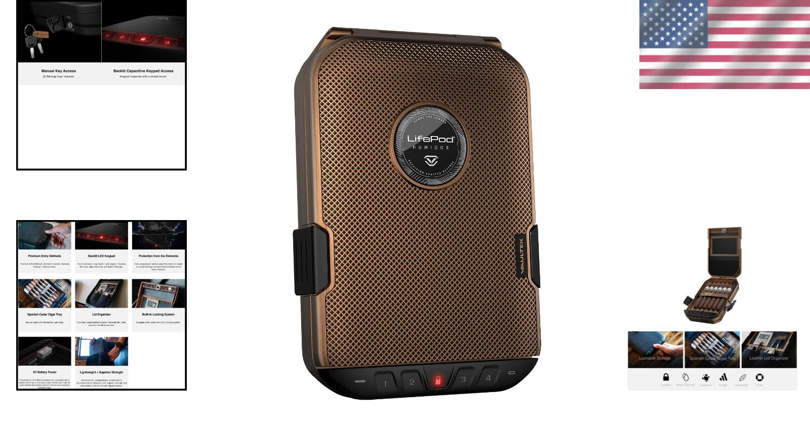 Waterproof Portable Humidor with Electronic Lock - Ultimate Travel Cigar Case