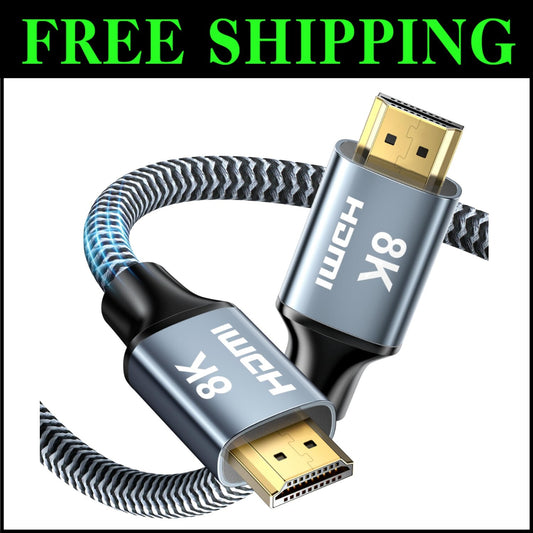 40ft 8K HDMI 2.1 Cable with 48Gbps Speed - Ideal for Gaming & Home Theater