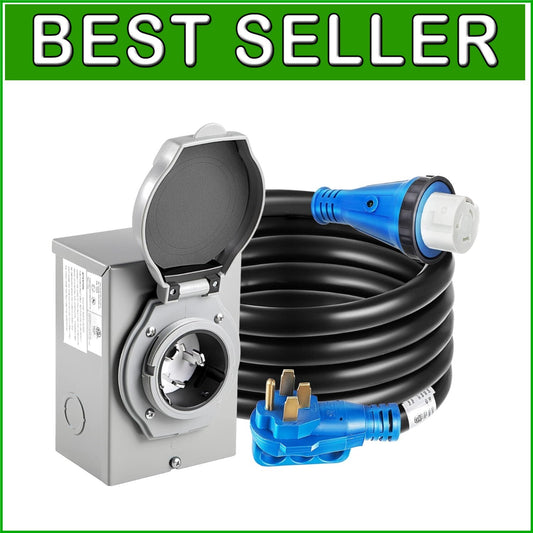 ETL Listed 50 Amp Power Inlet Box & 20FT Generator Cord - Heavy-Duty Performance