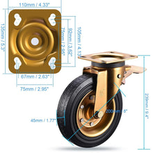 Load image into Gallery viewer, Premium 8-Inch Swivel Casters - Locking Heavy Load Wheels for Carts &amp; Furniture