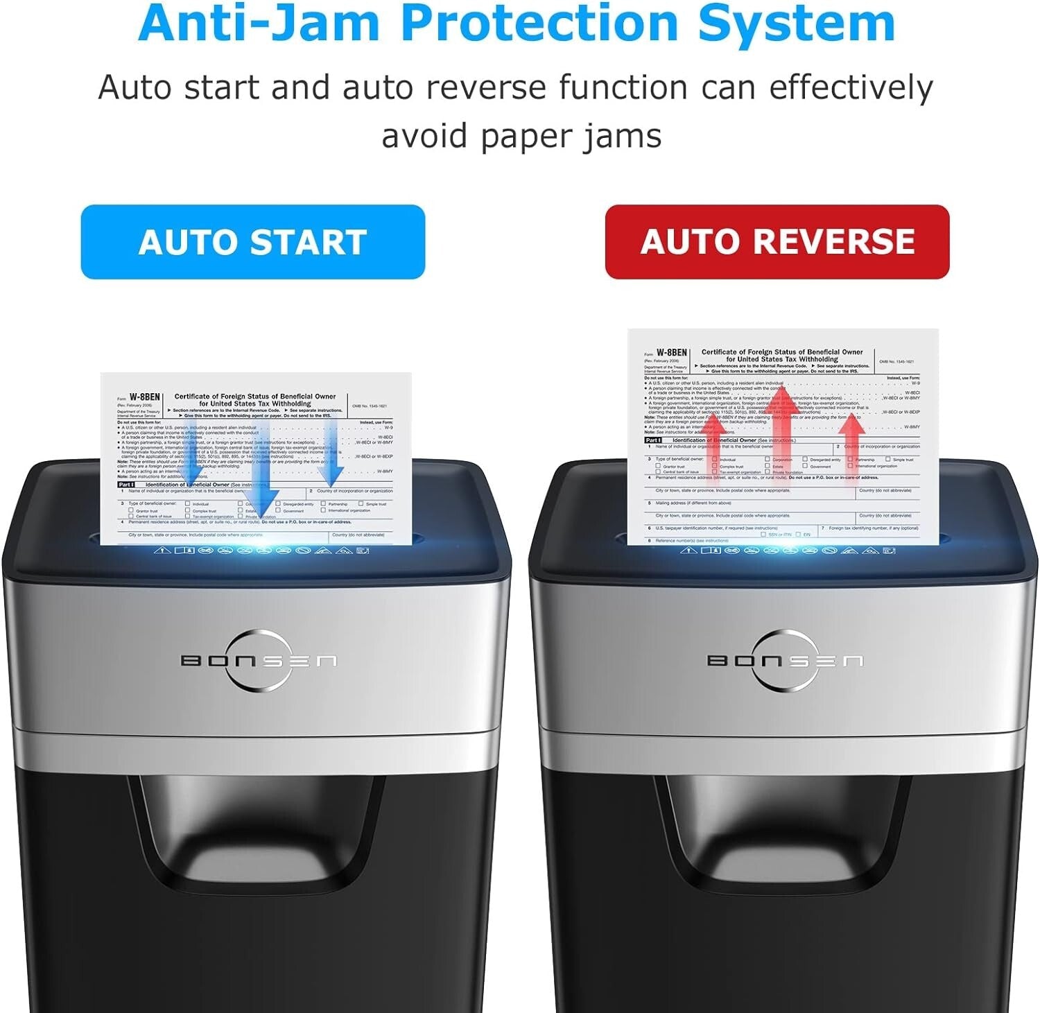 Quiet Office Paper Shredder with 5.3-Gallon Bin - Anti-Jam & Portable Design