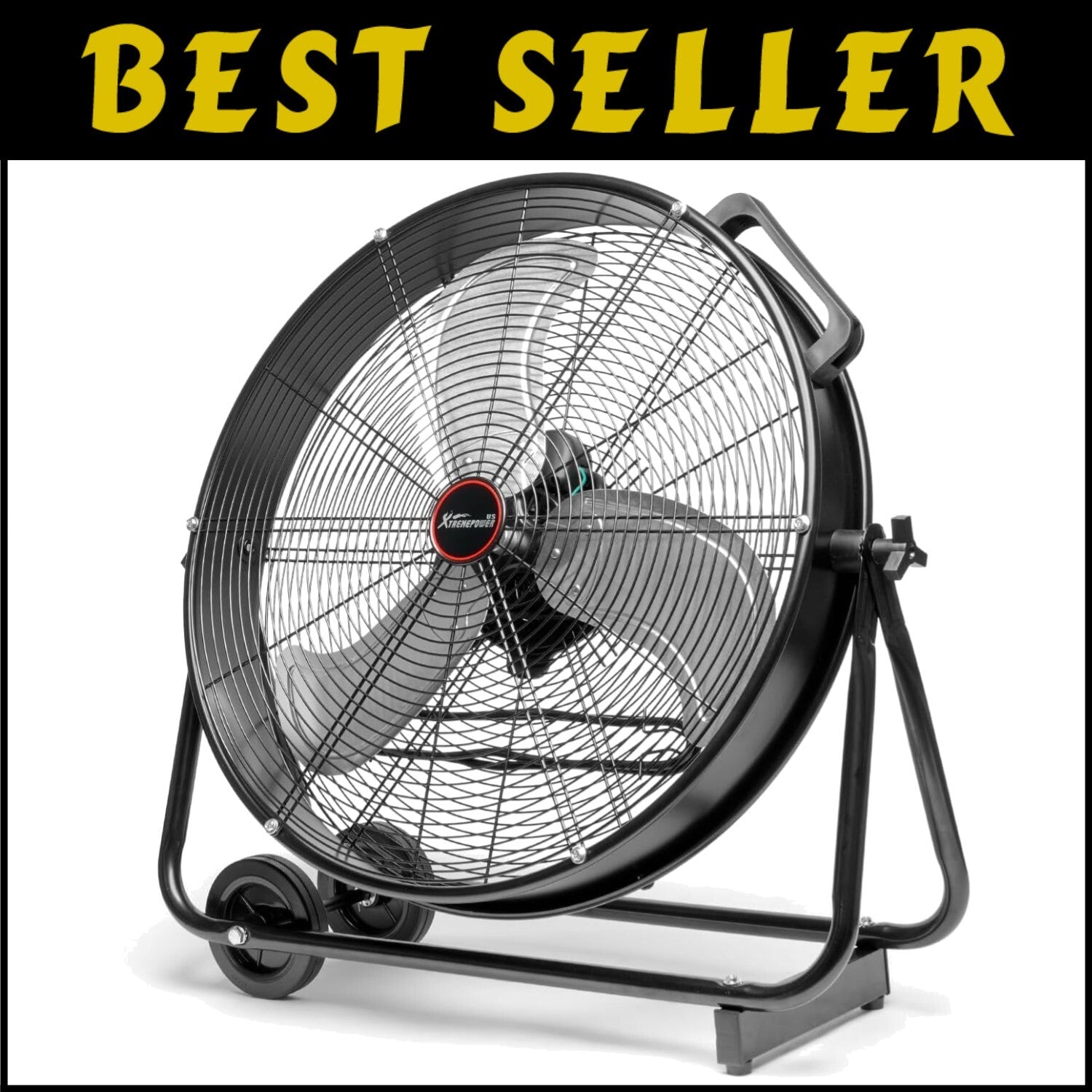 Durable High-Velocity 24-Inch Drum Fan with Adjustable Speed for Garage & Office