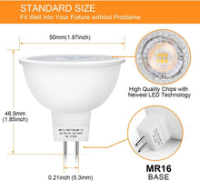 Load image into Gallery viewer, Comfortable 5W MR16 LED Bulbs, 2700K Warm White - Ideal for Indoor &amp; Outdoor Use