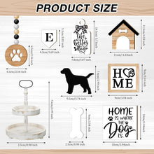 Load image into Gallery viewer, Sturdy Rustic Wooden Tiered Tray Decor with Personalized Dog-Themed Accessories