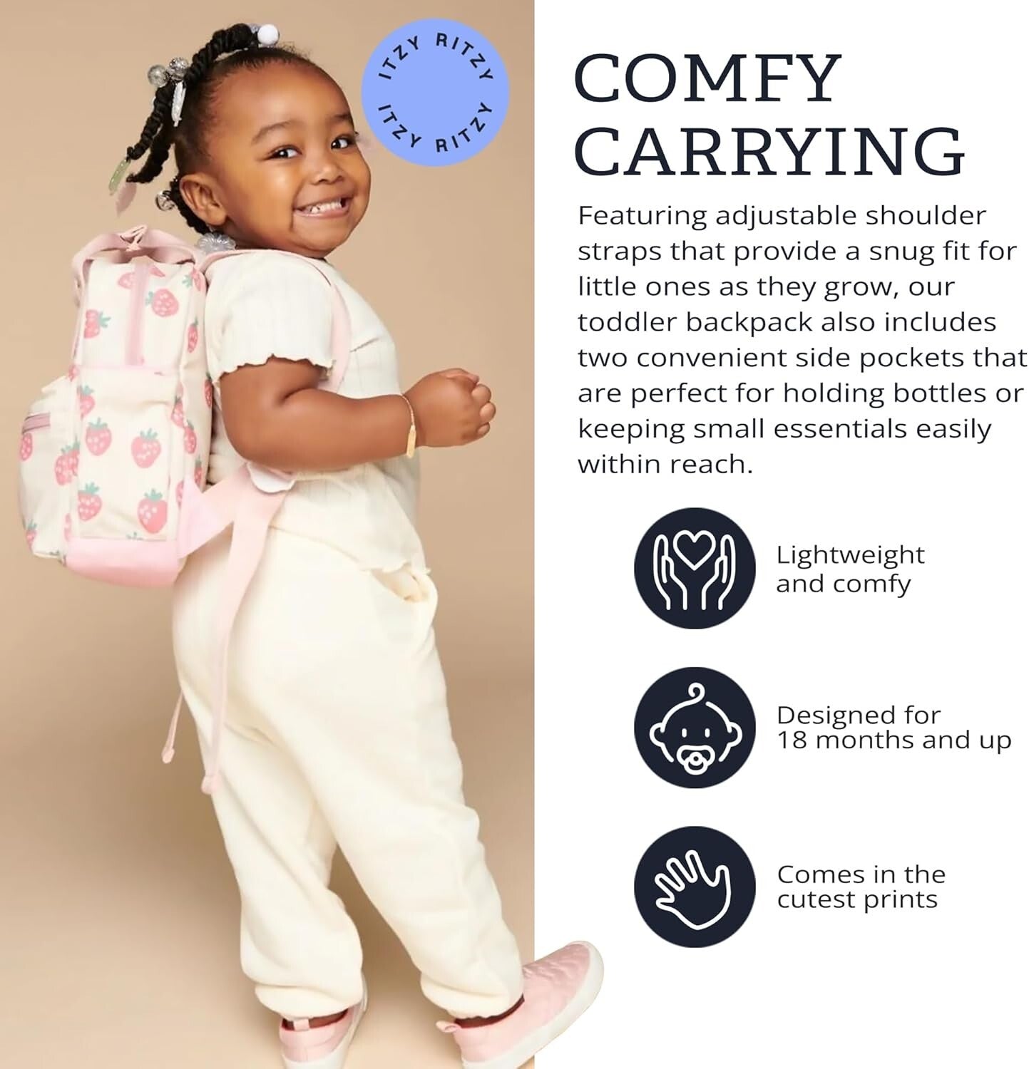 Functional Strawberry Backpack for Toddlers - Perfect Daycare Travel Companion