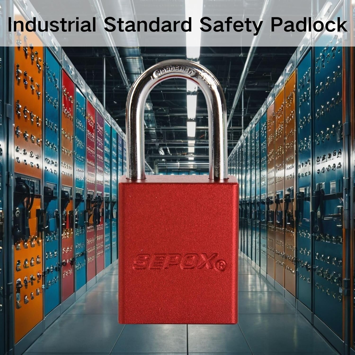 High-Tech Double-Locking Aluminum Padlocks, Red - 24 Units for Lock-Out Security