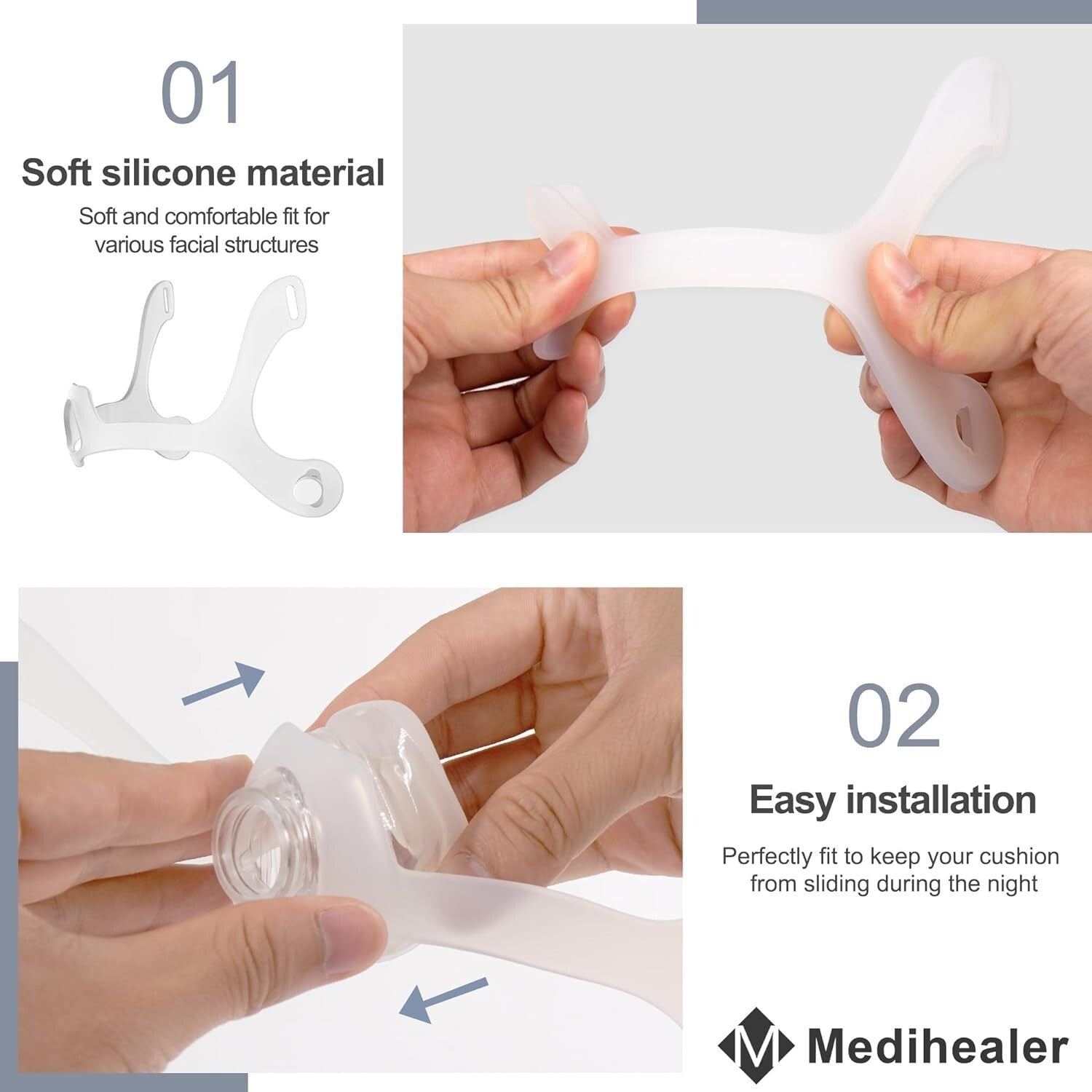 Adjustable Silicone WISP Frame Set with Improved Cushion & Quick-Release Clips