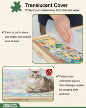 Load image into Gallery viewer, 2000-Piece Rotating Wooden Puzzle Board with 6 Drawers &amp; Lazy Susan - Portable