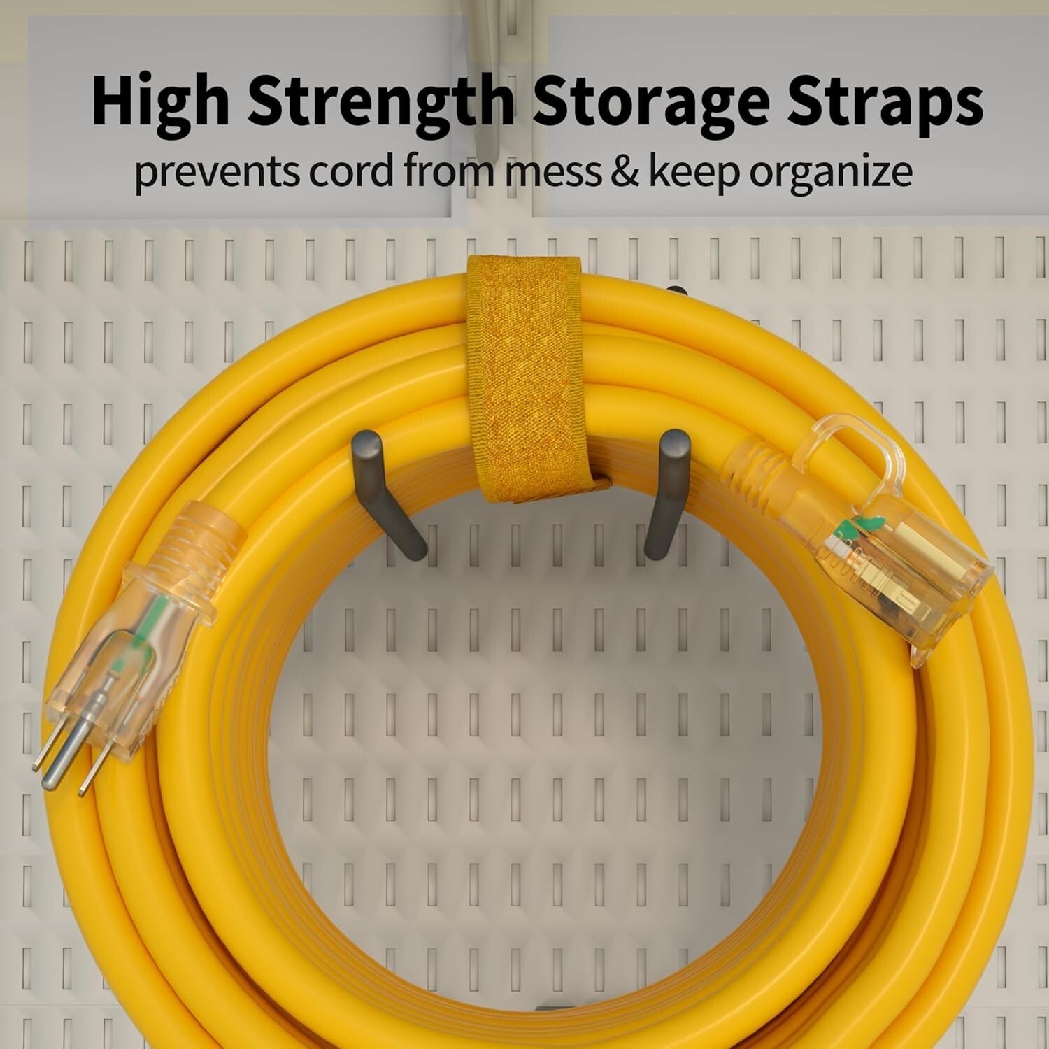 Durable 100 ft 12 Gauge Outdoor Extension Cord - Weatherproof with Strain Relief