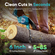Load image into Gallery viewer, Lightweight Mini Chainsaw Kit - 6-Inch Cordless Power with Gloves and Goggles