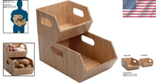 Load image into Gallery viewer, Compact Bamboo Storage Bins Set - Ideal for Efficient Kitchen Organization