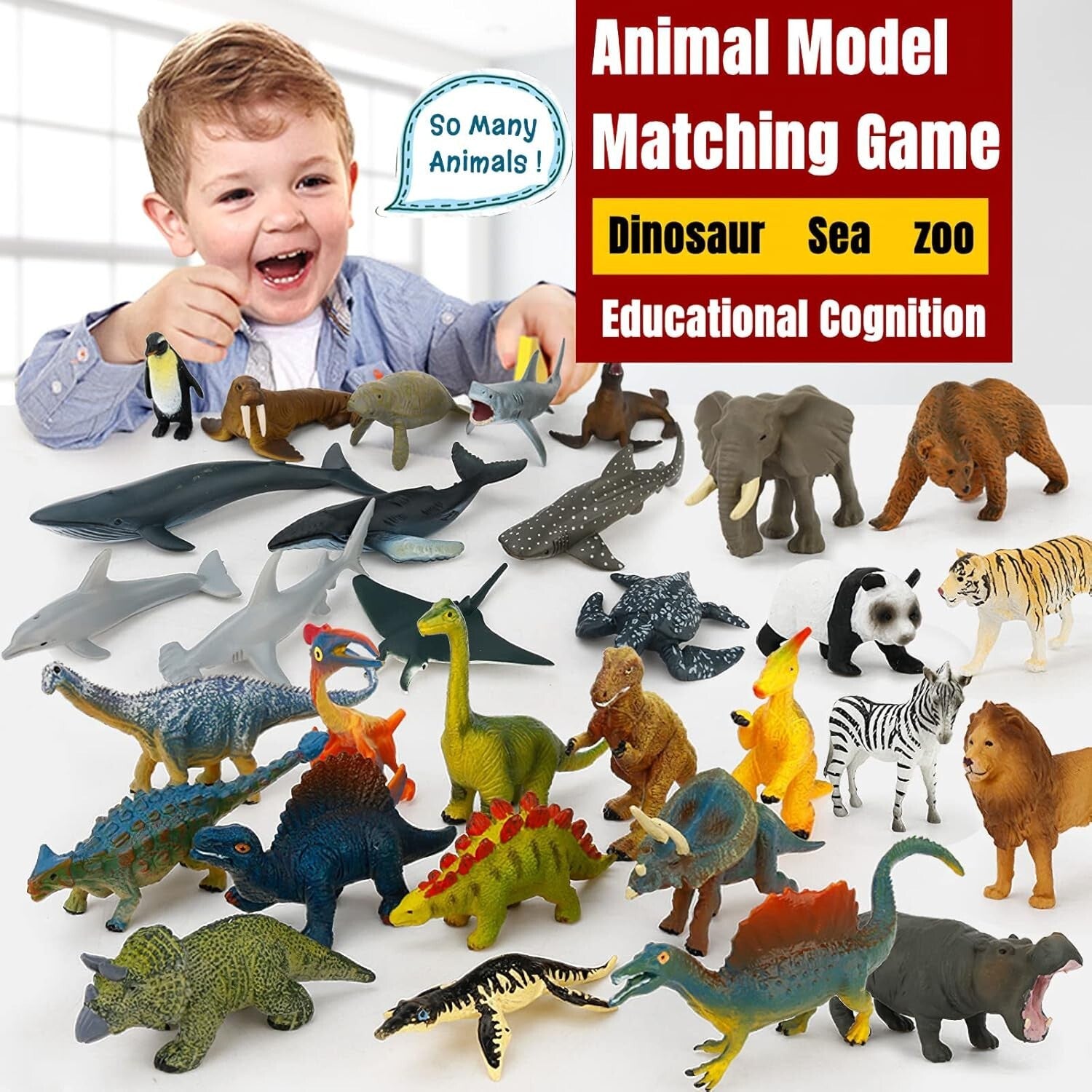 Creative Learning with 36 Realistic Animal Figures - Perfect for Preschool Play