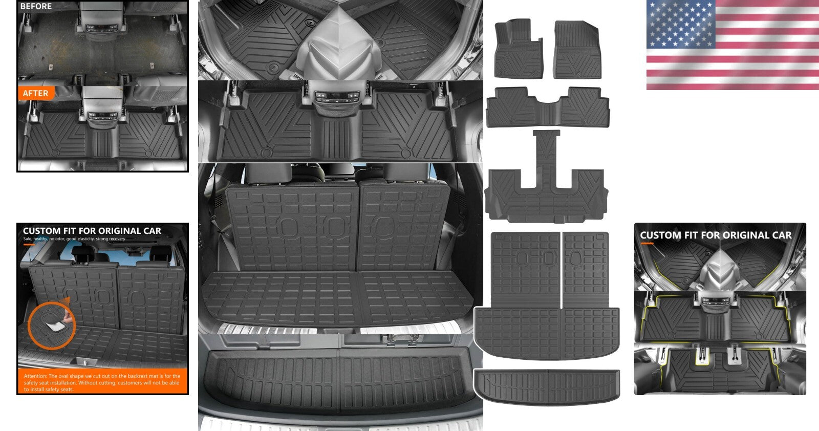Custom TPE Cargo Mats for 2020-2025 Hyundai Palisade - Perfect Fit & Durability