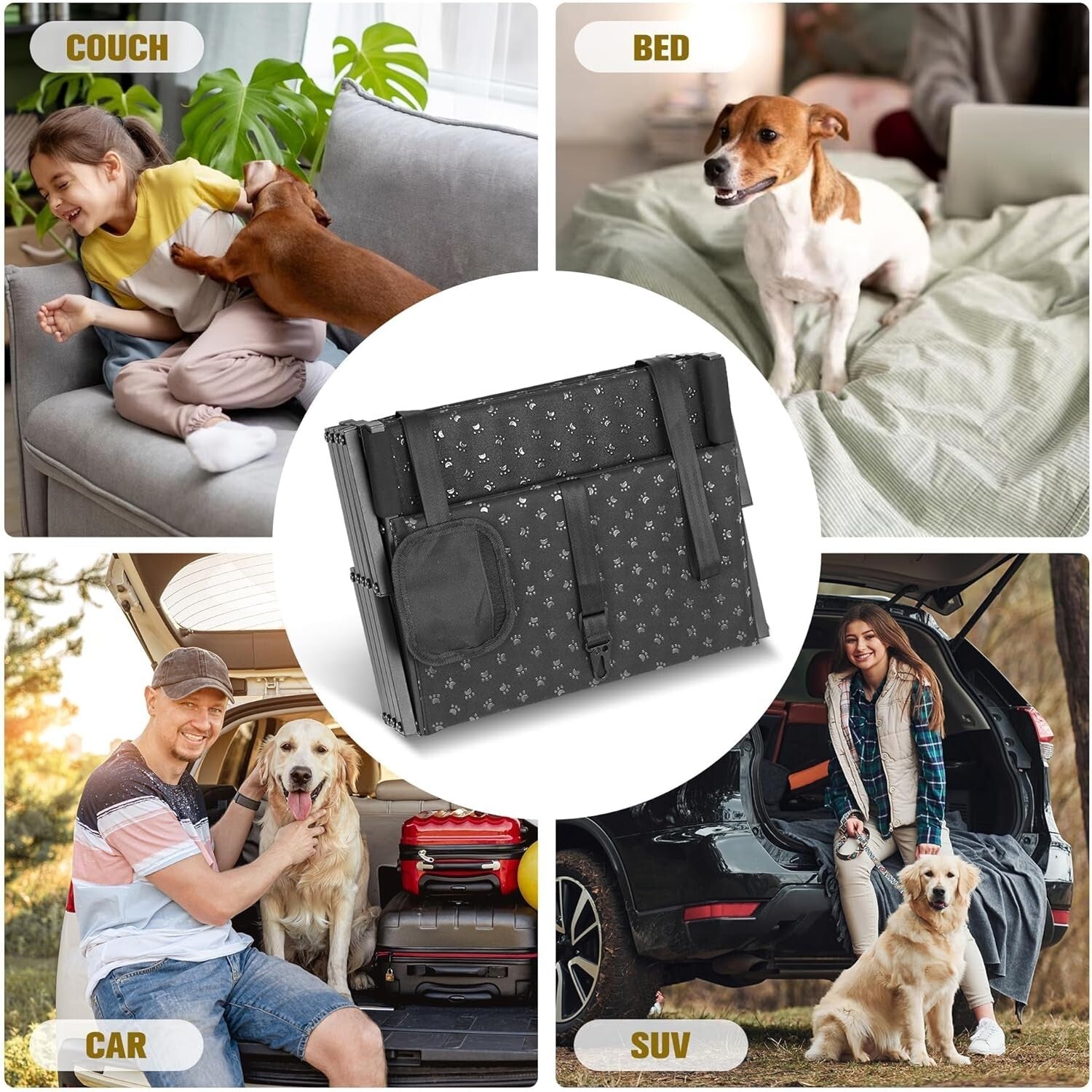 Foldable Dog Stairs with Non-Slip Surface – Supports Large Dogs Up to 200 Lbs