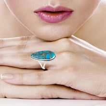 Load image into Gallery viewer, Genuine Turquoise and Sterling Silver 925 Ring - Trendy Southwest Charm