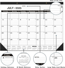 Load image into Gallery viewer, 2025-2026 Large Desk Calendar 22 x 7 - Classic Black for Professional Planning