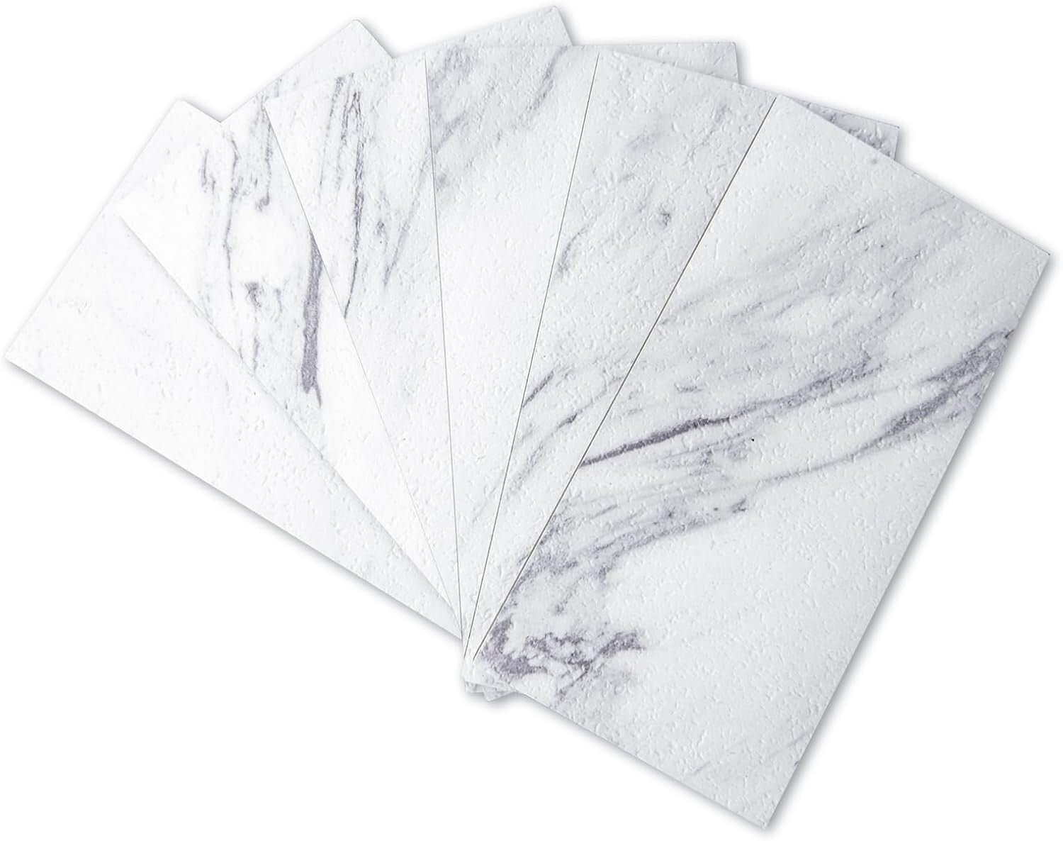 DIY-Friendly 3" x 6" White Granite Peel and Stick Backsplash for Kitchen & Bath