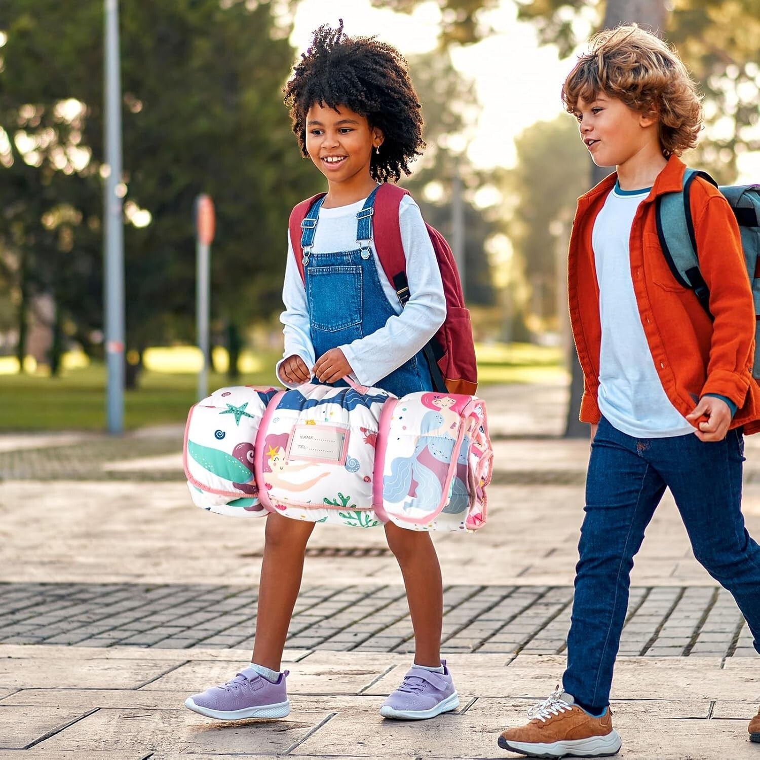 Cozy Machine Washable Nap Mat for Kids - Mermaid, Ideal for Preschool & Travel