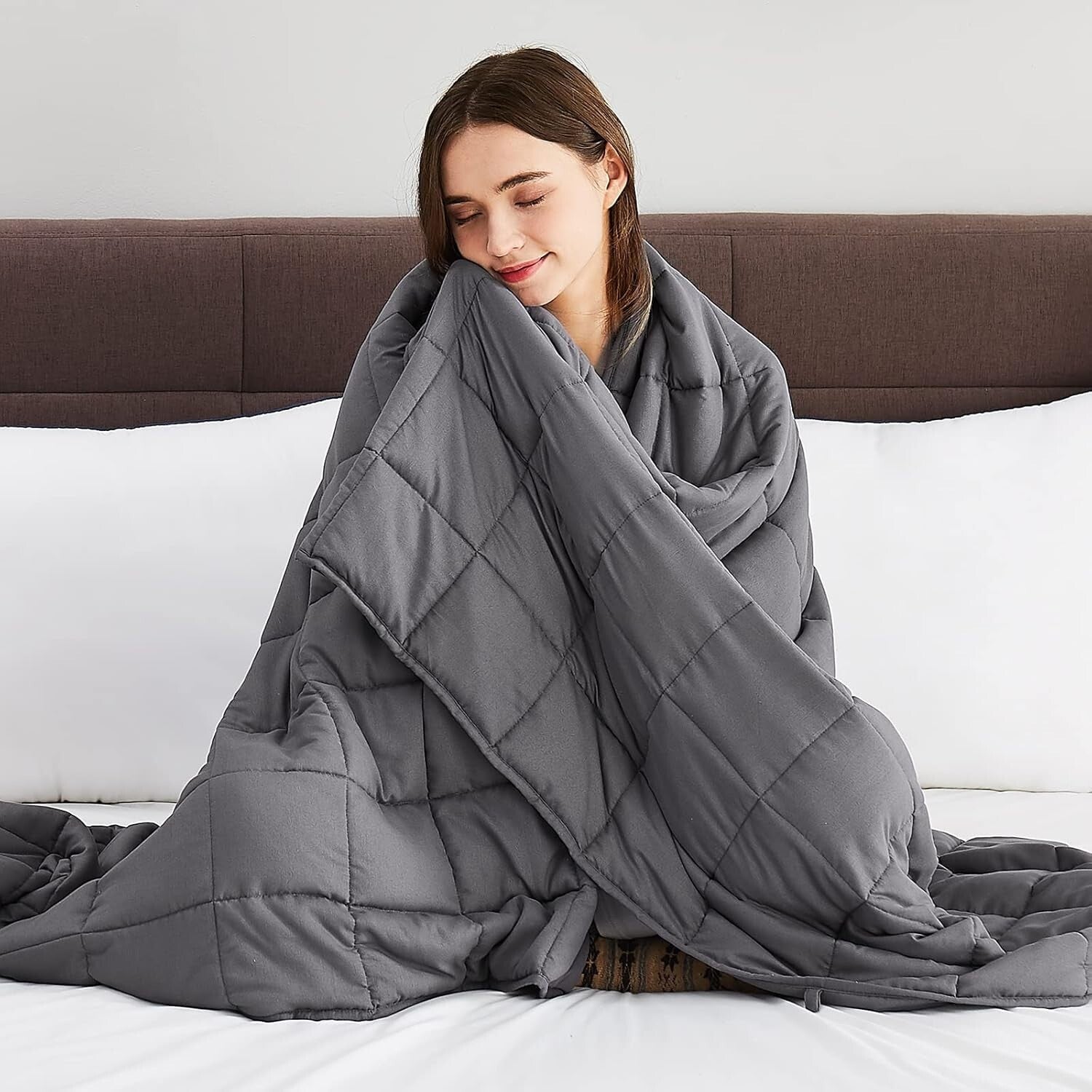 Cooling & Heating Weighted Blanket for Adults 15lbs - 48x72 Gray Comfort