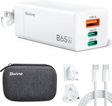 Load image into Gallery viewer, Portable 65W Charger with Short Circuit Protection - 3 Ports for Every Device